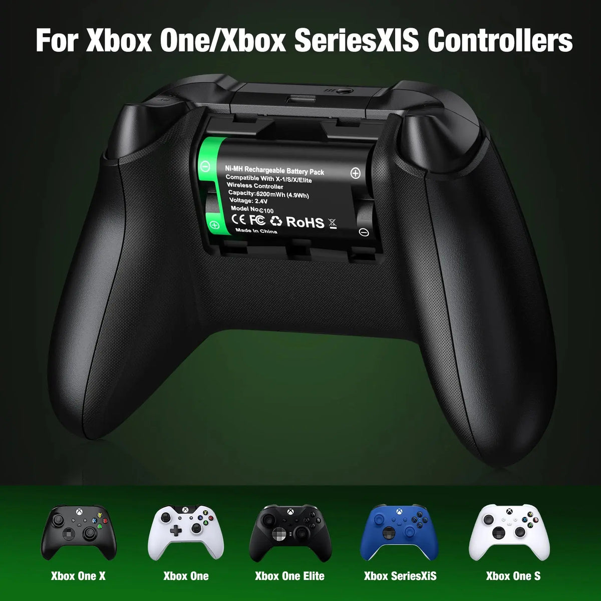 BEBONCOOL X248 2*6200 mWh Rechargable Batteries Pack For XBOX Serise S/X and XBOX ONE S/X/Elite With＆ Chaging Cable Deals 4 U  Console Accessories Deals 4 U