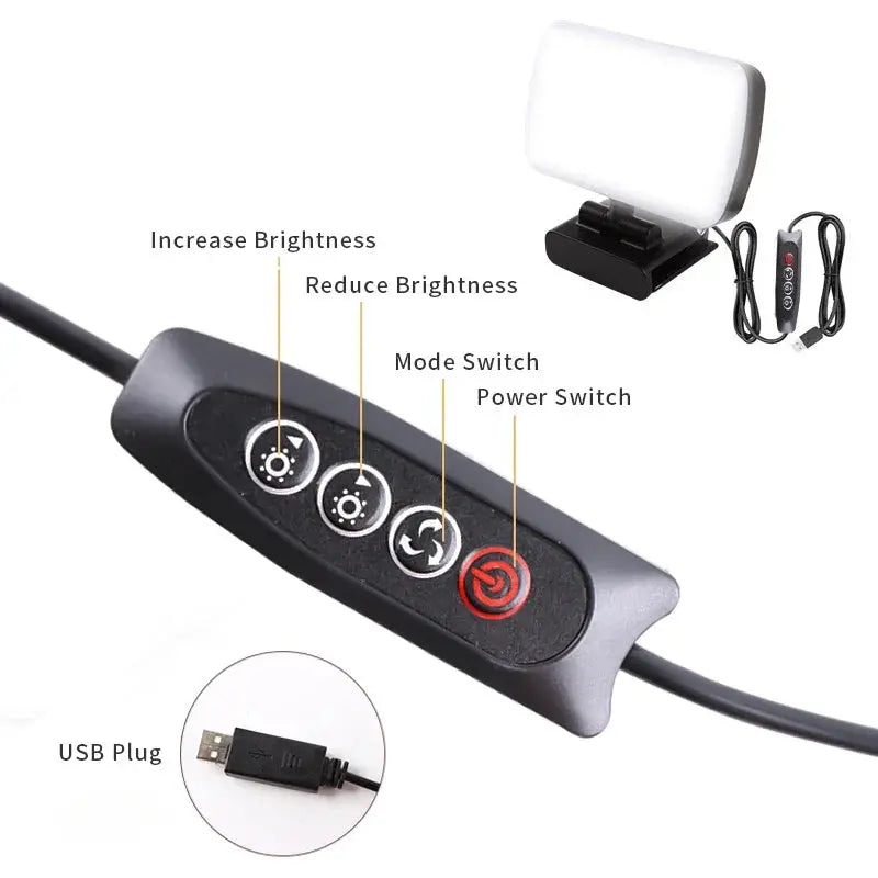 Video Conference Selfie Ring Lamp Light For iPad Laptop PC Webcam Studio LED Dimmable Lighting With Clip For Youtube Live Stream Deals 4 U  Streaming Equipment Deals 4 U