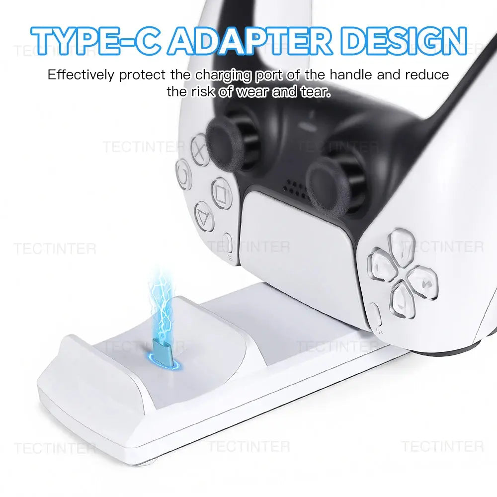 Dual Fast Charger for PS5 Wireless Controller Charging Dock Station Base Stand for Playstation 5 Gamepad Gaming Accessories Deals 4 U  Console Accessories Deals 4 U
