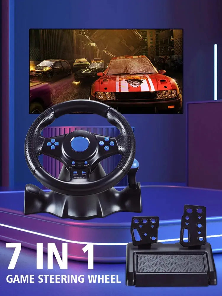 DATA FROG Racing Steering Wheel Vibration Controller Gaming Simracing Car Pedal For Switch  PS2 PS3 PS4 Xbox One PC Deals 4 U  Gaming Accessories Deals 4 U