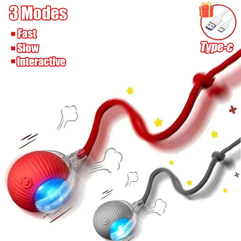 1~3pcs Cat Interactive Ball Toy Automatic Rolling Ball Tail Rechargeable Smart Pet Electric Toy Dog Cat Training Imitate Mouse Deals 4 U   Deals 4 U