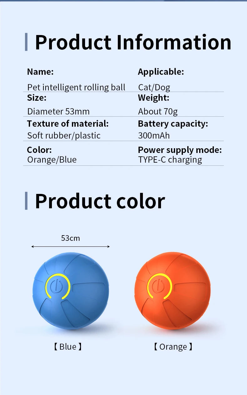 Smart Dog Toy Ball Automatic Interactive Pet Electronic Rolling USB Rechargeable Moving Bouncing for Puppy to Large dog Chew Toy Deals 4 U   Deals 4 U