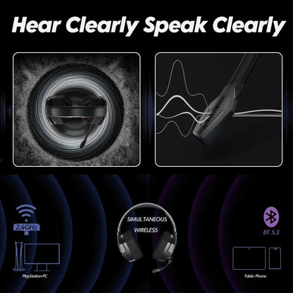 NUBWO G06 Dual Wireless Headsets Gamer with Microphone 2.4GHz Bluetooth 5.3 Gaming Headphones for PS5, PS4, PC, Mobile, Switch Deals 4 U  Gaming Accessories Deals 4 U