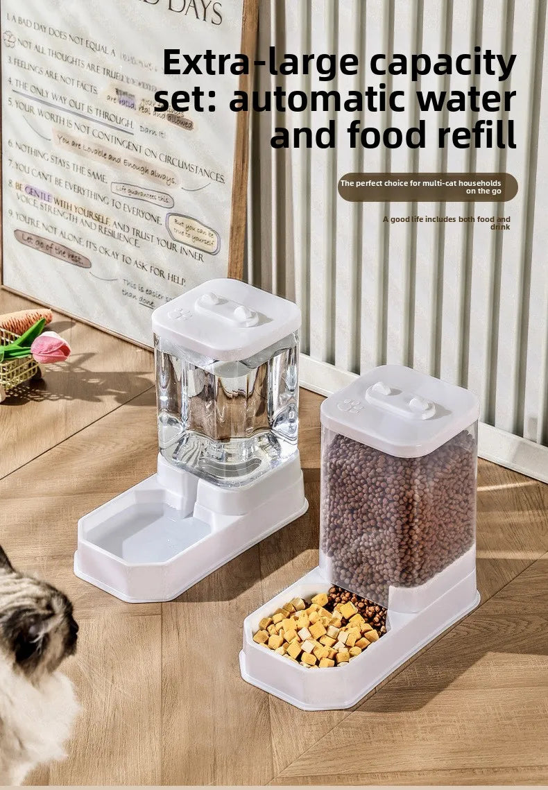 4L Large Capacity Automatic Cat Feeder & Waterer Set | Gravity Pet Food Dispenser for Cats & Dogs | BPA-Free & Non-Electric Safe Deals 4 U   Deals 4 U