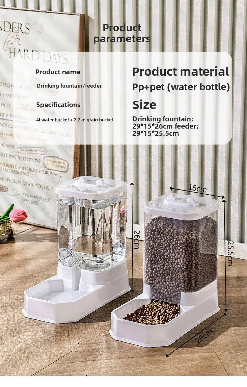 4L Large Capacity Automatic Cat Feeder & Waterer Set | Gravity Pet Food Dispenser for Cats & Dogs | BPA-Free & Non-Electric Safe Deals 4 U   Deals 4 U