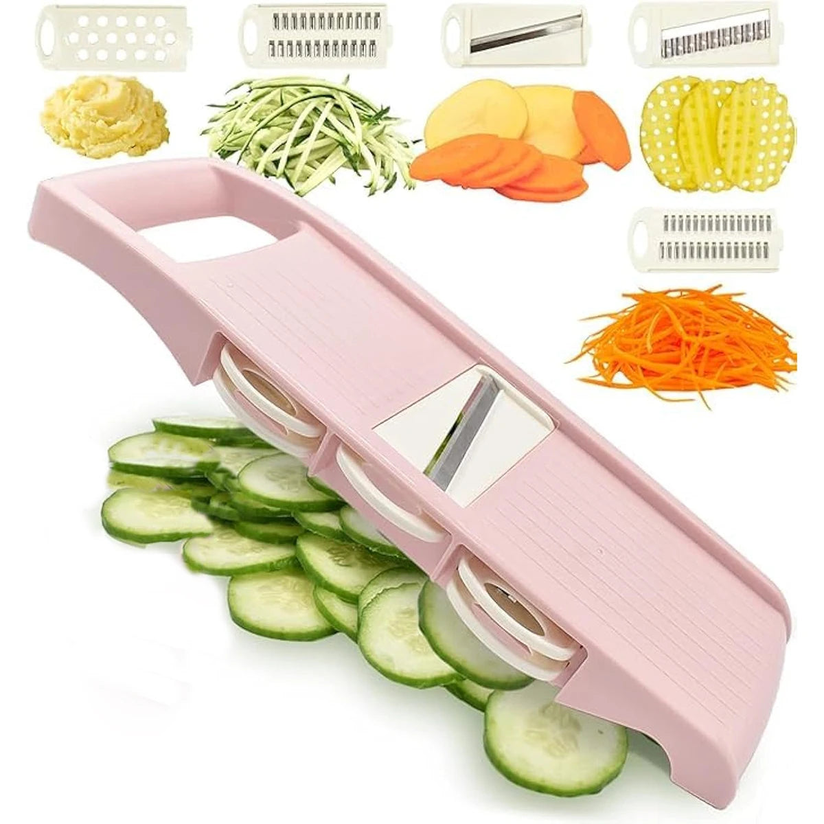 5 in 1 Mandoline Slicer for Kitchen Vegetable Slicer Multi Blade Potato Chip, Veggie Slicer, Vegetable Cutter, Julienne Shredder Deals 4 U   Deals 4 U
