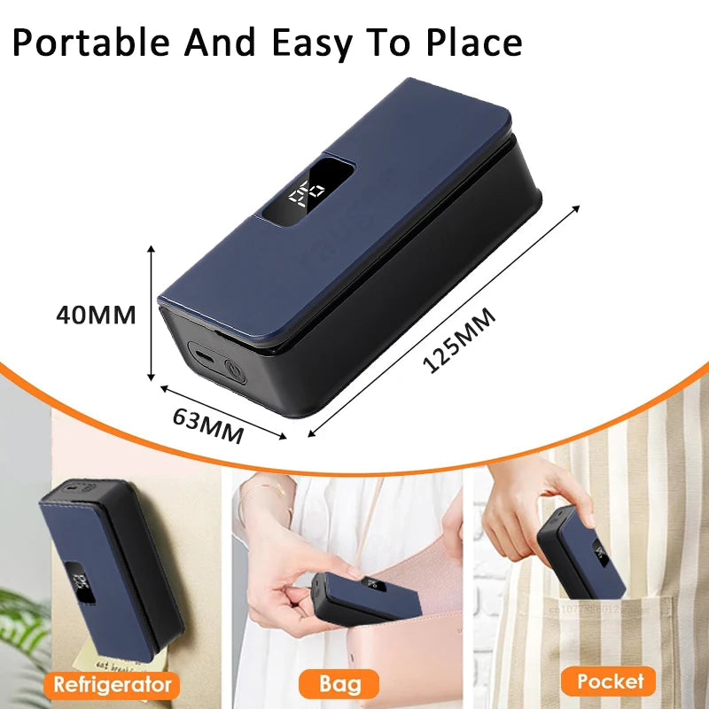Mini Heat Sealer Plastic Bag Heat Sealing Machine Rechargable Plastic Storage Package Sealer Handheld Clip Bag Food Heat Sealer Deals 4 U   Deals 4 U