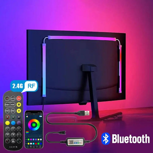 Computer Screen Light Strip Monitor RGBIC Bluetooth LED Lights Ambient Lighting Music Sycn APP Control PC Backlight Game Room Deals 4 U  RGB Hexagon Wall Lights Deals 4 U