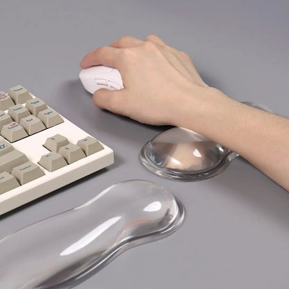 Ergonomic Silicone Gel Keyboard and Mouse Wrist Rest Set Clear Wrist Rest for Keyboard 60%/68%/75%