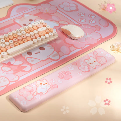 Wrist Rest Keyboard Sakura Cat Computer Desk Accessories Desk Mat Gamer Table for Pc Gaming Setup Mause Ped Pc Gamer Complete