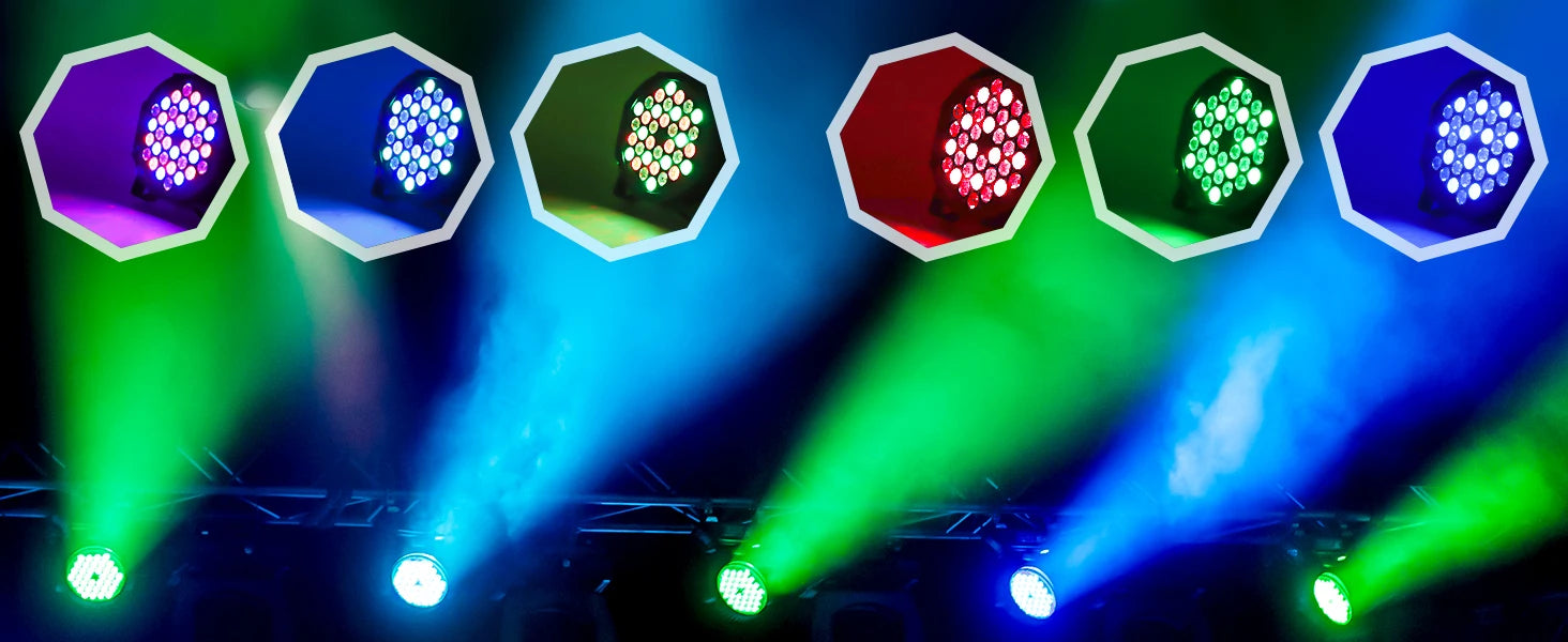 U'King 4PCS/8PCS 36LED Par Lights RGB LED DJ Stage Light with Remote Control DMX512 Sound Activated for Party Stage Effect Light Deals 4 U   Deals 4 U