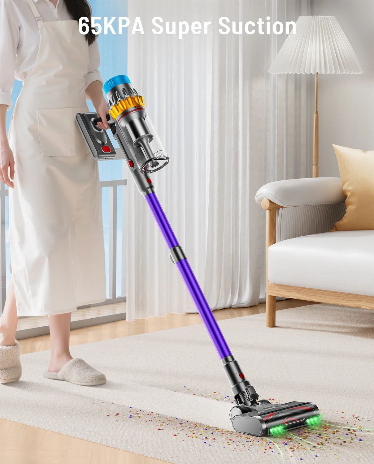 VAKERR X15 Pro 650W Cordless Vacuum Cleaner 65KPA Strong Suction for Pet Hair and Carpet 70Mins Runtime Household cleaning Deals 4 U   Deals 4 U