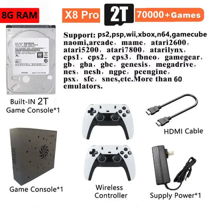Plug-and-Play NEW Retro Gaming Device 70000+ Games for Wii PS2 DC PSP GAMECUBE 2T Loaded X8 Console Windows 11 Children's Gift Deals 4 U  Gaming Accessories Deals 4 U