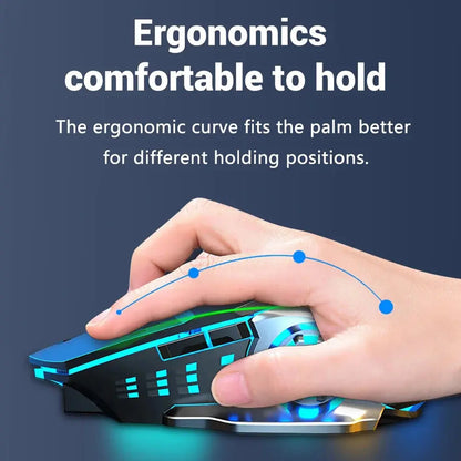 Rechargeable Wireless Mouse Gaming Computer Silent Bluetooth Mouse USB Mechanical E-Sports Backlight PC Gamer Mouse For Computer Deals 4 U  Gaming Accessories Deals 4 U