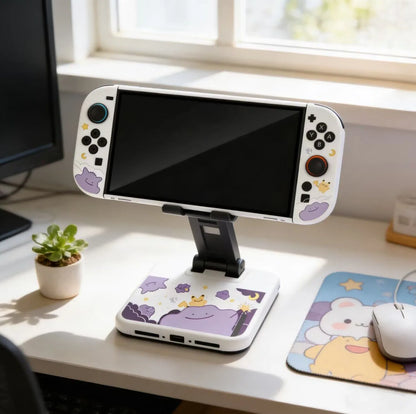 Cartoon Switch 2 Protective Case for Nintendo Switch 2 Glitter Purple Customize Joy-Con Console Case Can be inserted Dock Cover