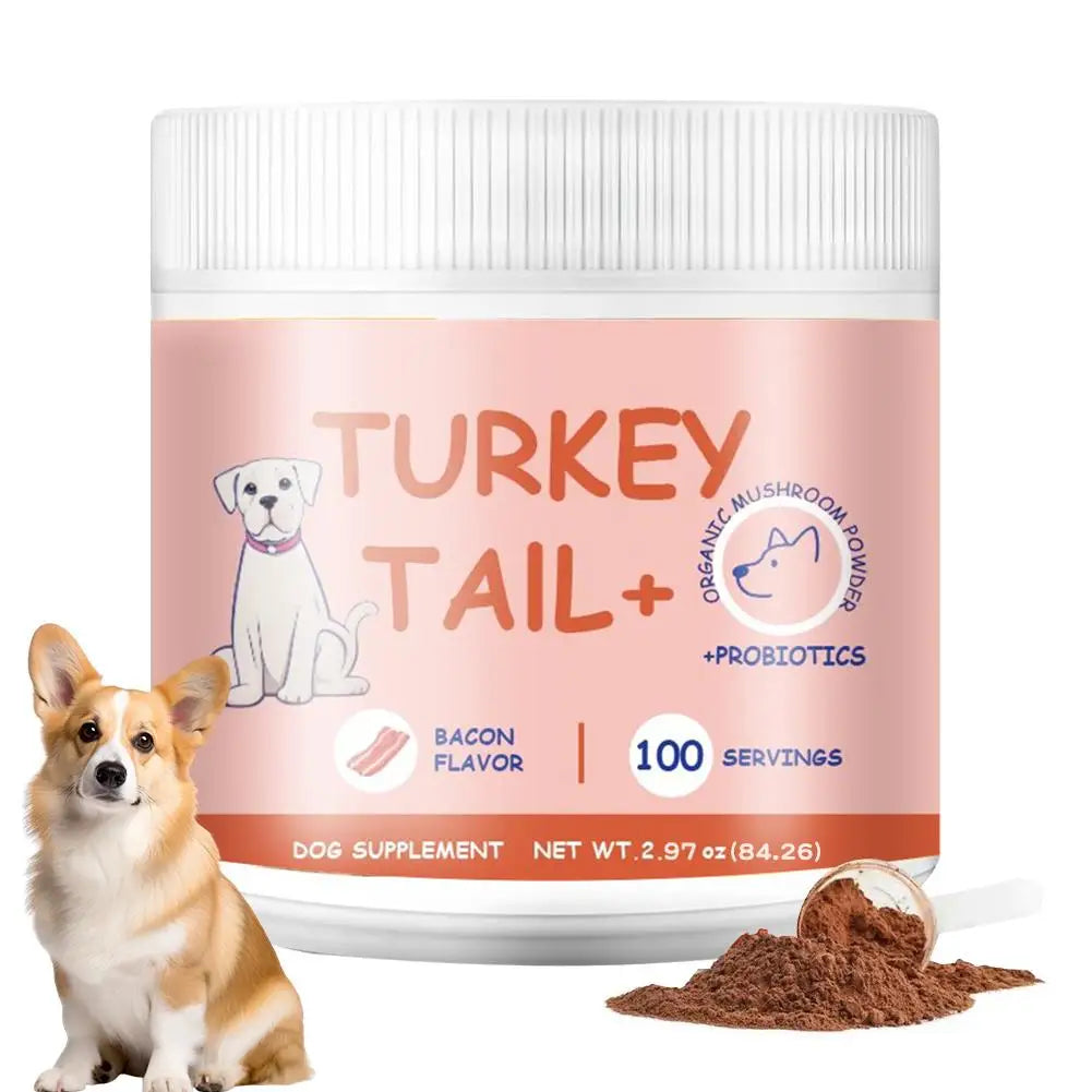 1/2/3PCS Bacon Taste Pet Mushroom Powder Natural High-Grade Ingredient Appetite Enhancer for Picky Cats Dogs Daily Nutrition Deals 4 U   Deals 4 U