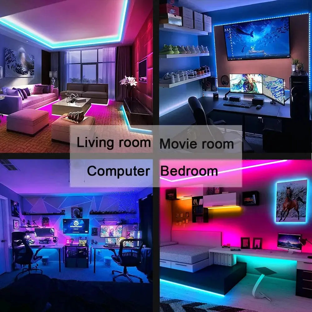 RGB LED Light Strip Lights USB 5V TV Backlight Atmosphere Lights APP Remote Control Flexible Lamp Tape Christmas Party Light Deals 4 U  RGB Hexagon Wall Lights Deals 4 U