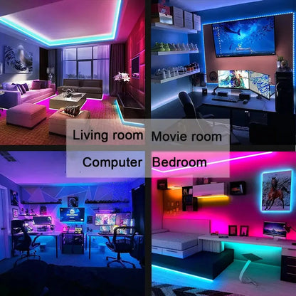 RGB LED Light Strip Lights USB 5V TV Backlight Atmosphere Lights APP Remote Control Flexible Lamp Tape Christmas Party Light Deals 4 U  RGB Hexagon Wall Lights Deals 4 U