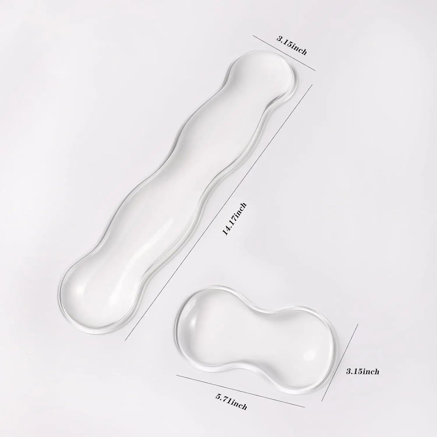 Ergonomic Silicone Gel Keyboard and Mouse Wrist Rest Set Clear Wrist Rest for Keyboard 60%/68%/75%
