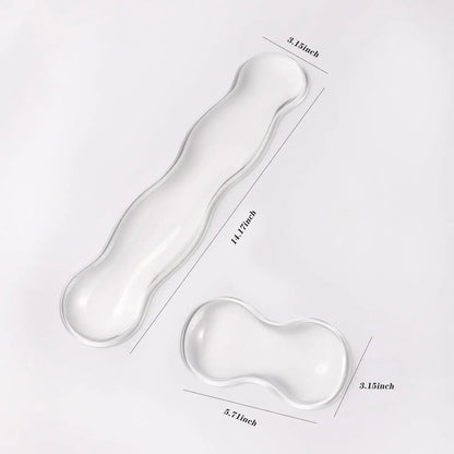 Ergonomic Silicone Gel Keyboard and Mouse Wrist Rest Set Clear Wrist Rest for Keyboard 60%/68%/75%