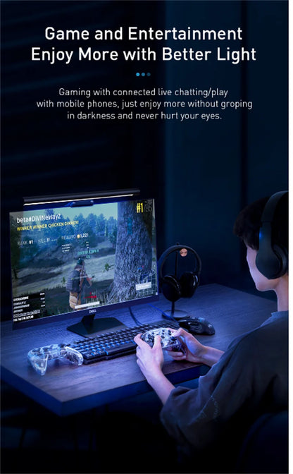 Curved LED Monitor Light Bar Rgb Computer Screen Lamp Stepless Dimming Backlight Hanging Laptops Gaming Gamer Office Lighting
