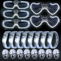 Led White Bracelets Light Up Party Favors Glow in the Dark Party Supplies Neon Sunglasses LED Rings Bracelets Wedding Decoration Deals 4 U   Deals 4 U