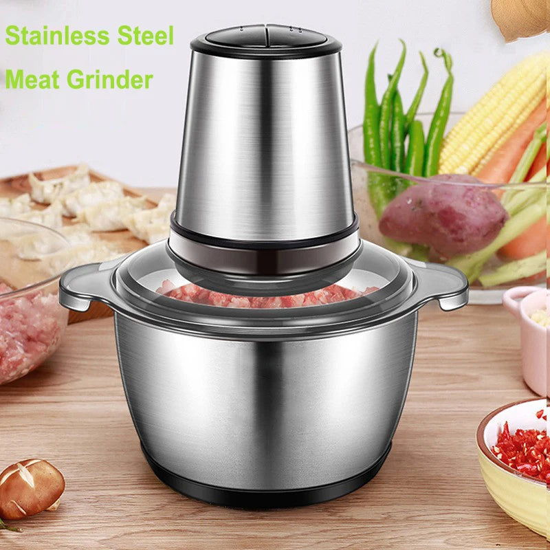 2L 3L 5L Household Stainless Steel Meat Grinder 500W High Power Blender Multifunctional Food Processor Food Chopper Electric Deals 4 U  Smart Home Gadget Deals 4 U