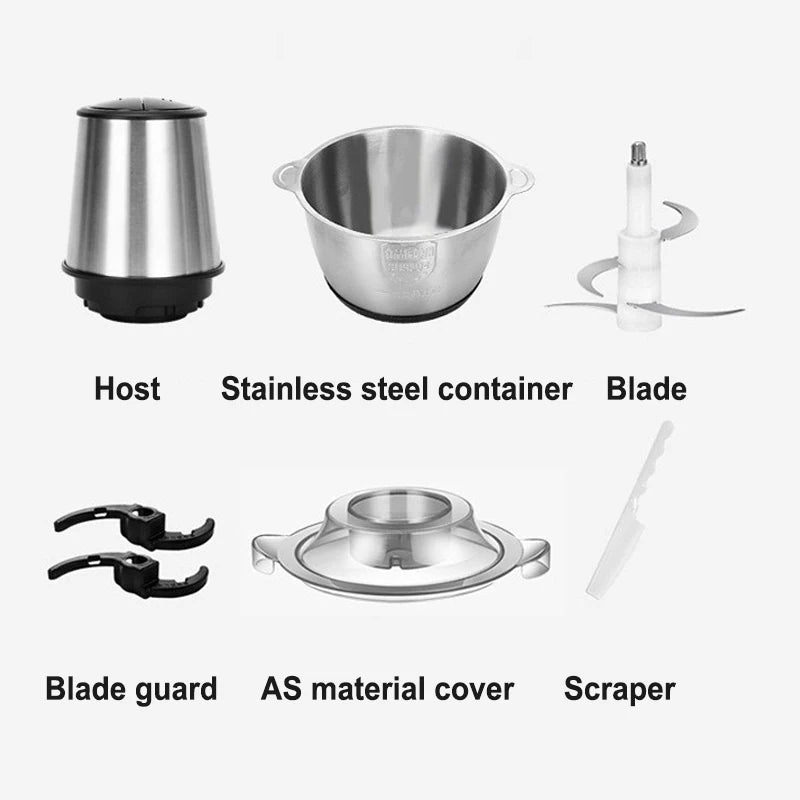 2L 3L 5L Household Stainless Steel Meat Grinder 500W High Power Blender Multifunctional Food Processor Food Chopper Electric Deals 4 U  Smart Home Gadget Deals 4 U