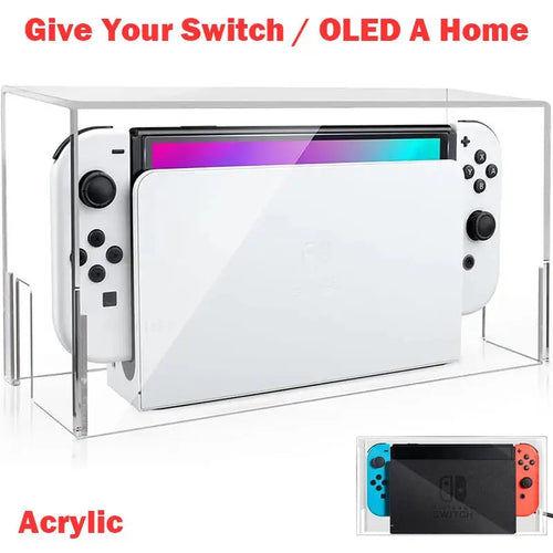 Display Box Host Dust Cover for Nintendo Switch NS Game Console Dock Protective Case Acrylic Hard Covers Switch Oled Accessories Deals 4 U  Console Accessories Deals 4 U