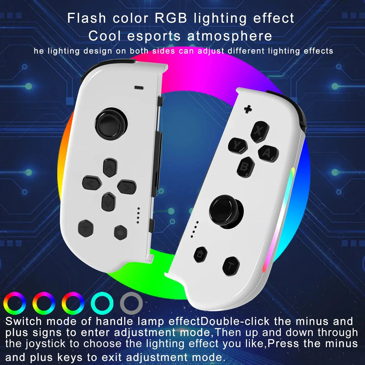 GAMINJA Wireless Joypad Controller for Switch Game Console with RGB Lamp L/R Handle Grip Wake up Screenshot Function Deals 4 U  Mobile Gaming Deals 4 U
