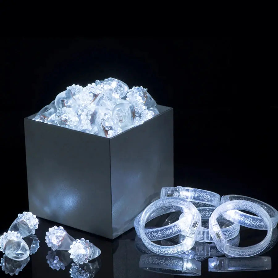Led White Bracelets Light Up Party Favors Glow in the Dark Party Supplies Neon Sunglasses LED Rings Bracelets Wedding Decoration Deals 4 U  Gaming Accessories Deals 4 U