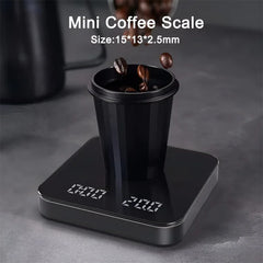 1Set Electronic Coffee Scale with Silicone Pad Digital Coffee Scale with Timer LED Display USB Charging Home Cafe Use Good Gift Deals 4 U   Deals 4 U