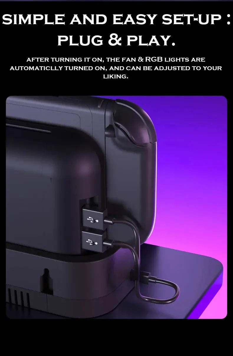Aolion For Switch 2 Dock RGB Cooling Fan Portable HUB Expansion base Wall Mount With NGC For Switch 2 Accessories Deals 4 U  Console Accessories Deals 4 U