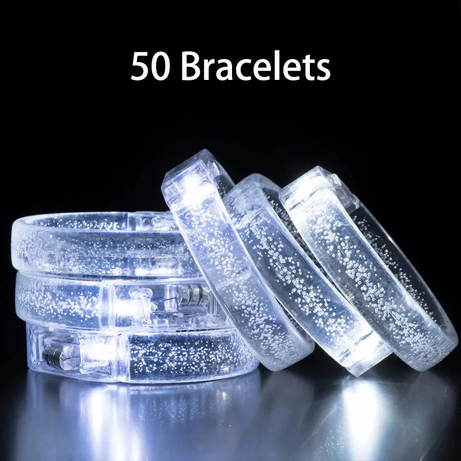 Led White Bracelets Light Up Party Favors Glow in the Dark Party Supplies Neon Sunglasses LED Rings Bracelets Wedding Decoration Deals 4 U  Gaming Accessories Deals 4 U