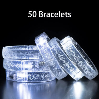 Led White Bracelets Light Up Party Favors Glow in the Dark Party Supplies Neon Sunglasses LED Rings Bracelets Wedding Decoration Deals 4 U  Gaming Accessories Deals 4 U