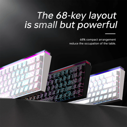 Mechanical Keyboard AJAZZ NK68 68-key hot-swappable gaming keyboard with RGB backlit keys ergonomic design and USB wired