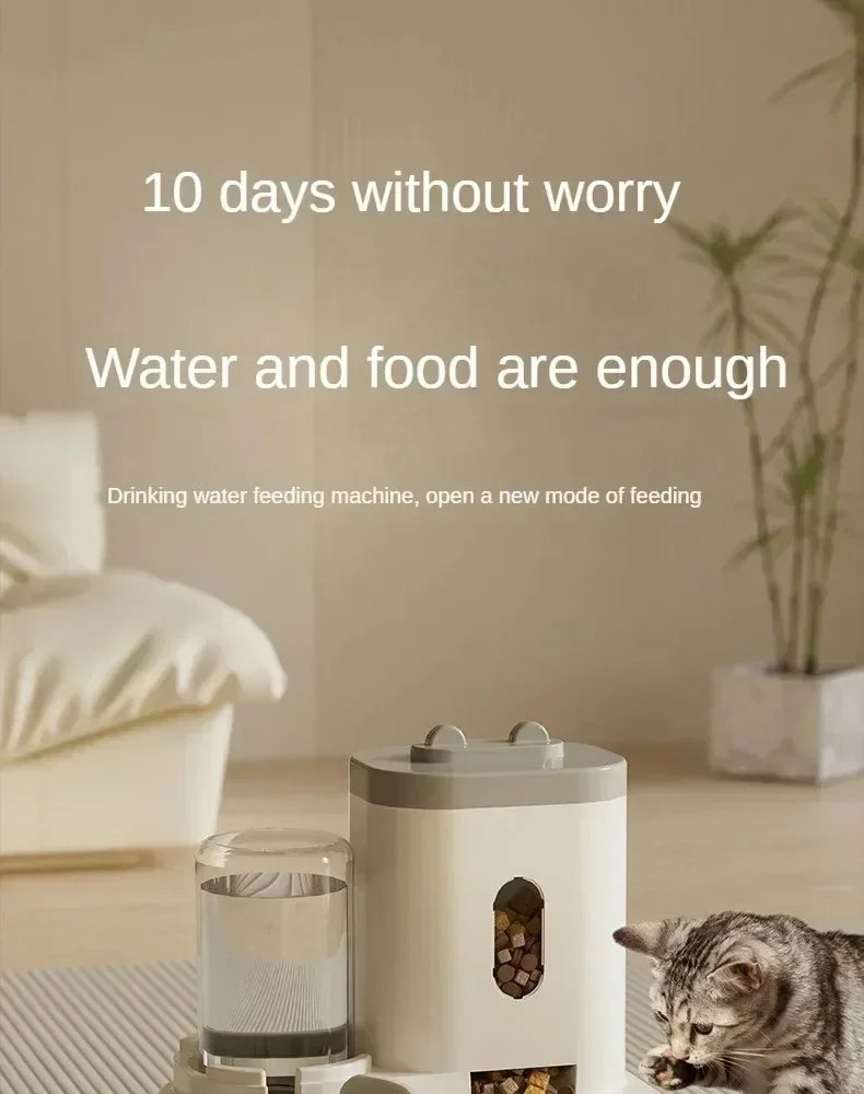 Automatic Feeder Dog Cat Food Bowl With Water Fountain Large Capacity Pet Food Storage Dispenser Container Puppy Pet Accessories Deals 4 U   Deals 4 U