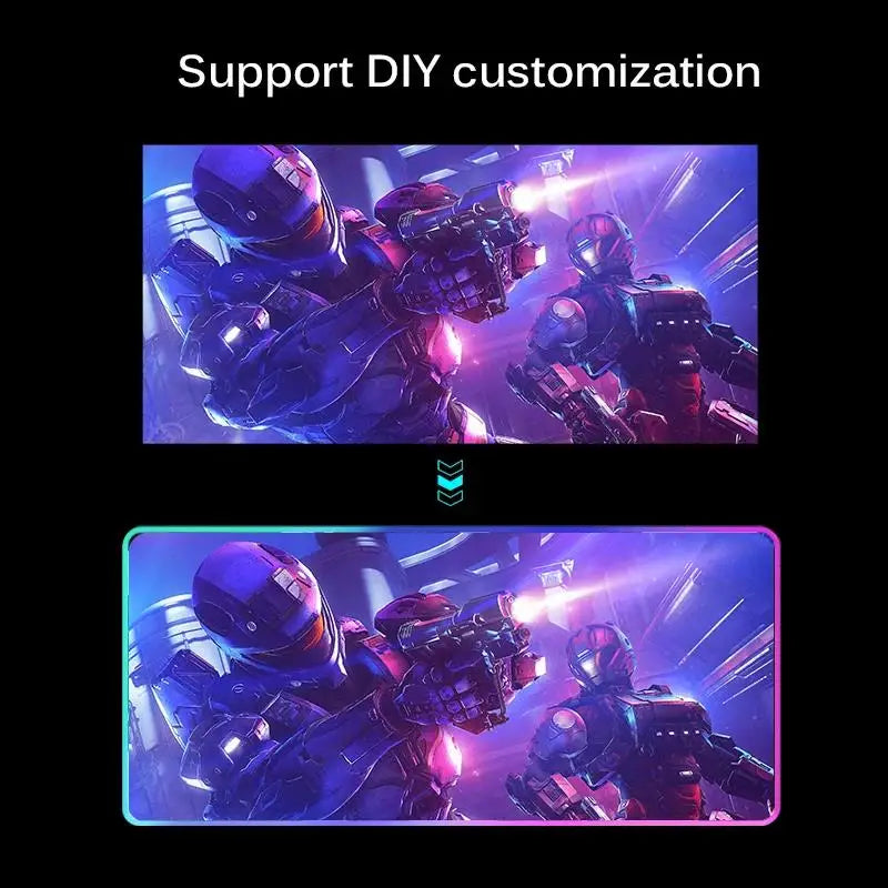 ROG ASUS Mouse Pad RGB Gamer Desk Mat Led Back Light Mousepad Setup Gaming Accessories Deskmat Big Colorful Mousepepad Backlight