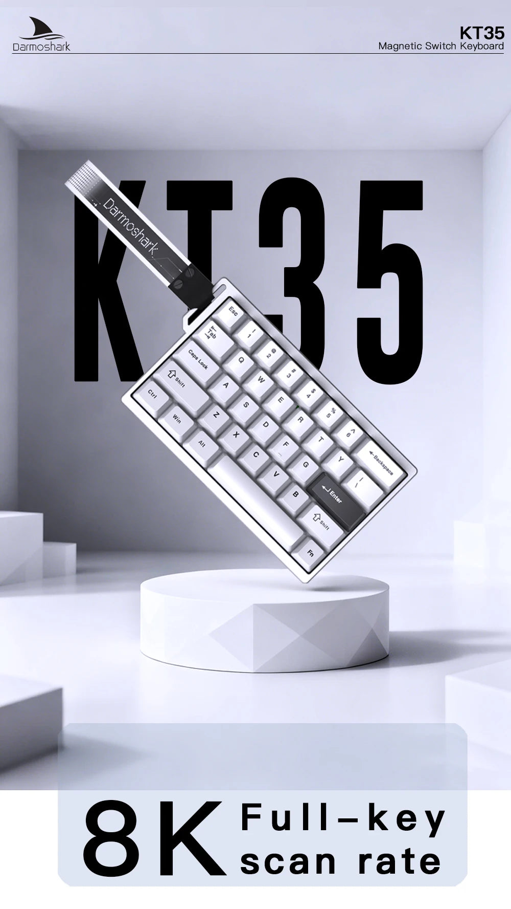 Darmoshark KT35 Mechanical Gaming Keyboard Aluminum Alloy One-Handed Keypad Magnetic Axis Wired Hot Swap Keyboard Macro Driver Deals 4 U   Deals 4 U