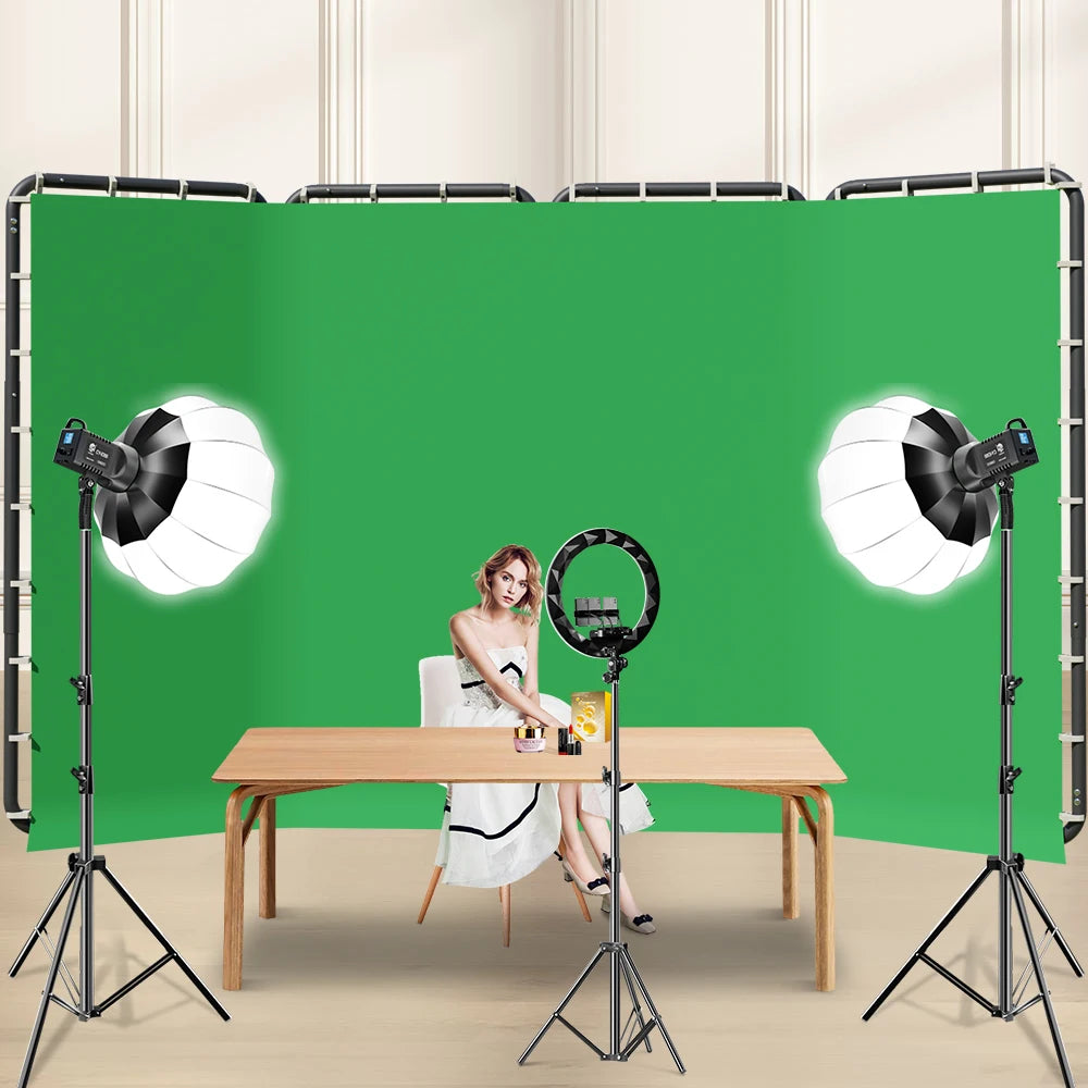 SH 2.4x4M Background Stand Frame With Photography Green Screen Backdrops  Photography Background Support Studio Light Tripod Deals 4 U   Deals 4 U