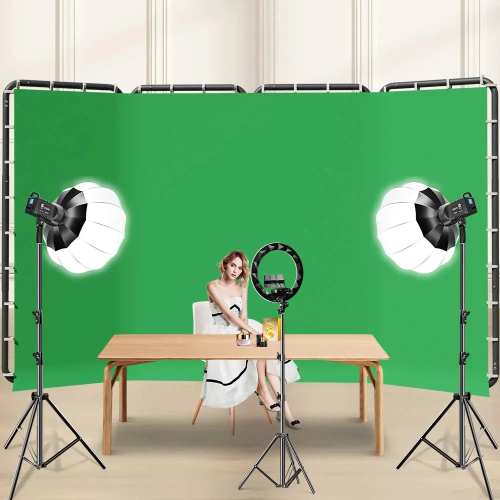 SH 2.4x4M Background Stand Frame With Photography Green Screen Backdrops  Photography Background Support Studio Light Tripod Deals 4 U  Streaming Equipment Deals 4 U