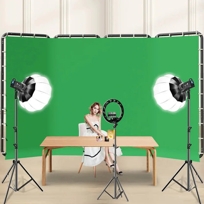 SH 2.4x4M Background Stand Frame With Photography Green Screen Backdrops  Photography Background Support Studio Light Tripod Deals 4 U  Streaming Equipment Deals 4 U