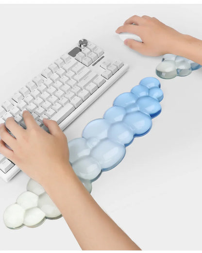 Ergonomic Cloud Silicone Wrist Rest Pad, Soft Comfort Wrist Support Cushion for Keyboard Mouse, Gaming Office Laptop PC
