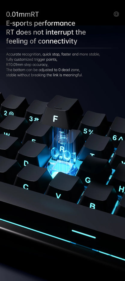 AJAZZ ALUX68 Magnetic Shaft Aluminum Alloy Esports Magnetic switch keyboard RGB hot-swappable DIY wired macro mode Hall effect