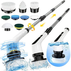 9 in 1 Multifunctional Handheld Electric Cleaning Brush With Telescopic Function, Bathroom Floor And Kitchen Cleaning Tool Deals 4 U   Deals 4 U