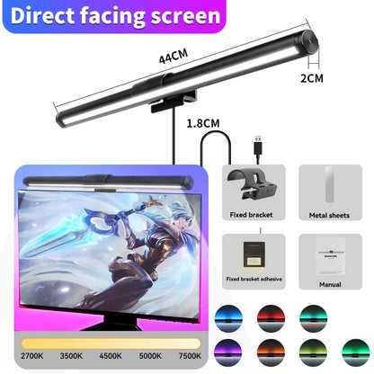 Curved RGB LED Monitor Light Bar Computer Screen lamps PC Desk Lamp USB Touch Dimmable Reading Office Gaming Gamer Lighting