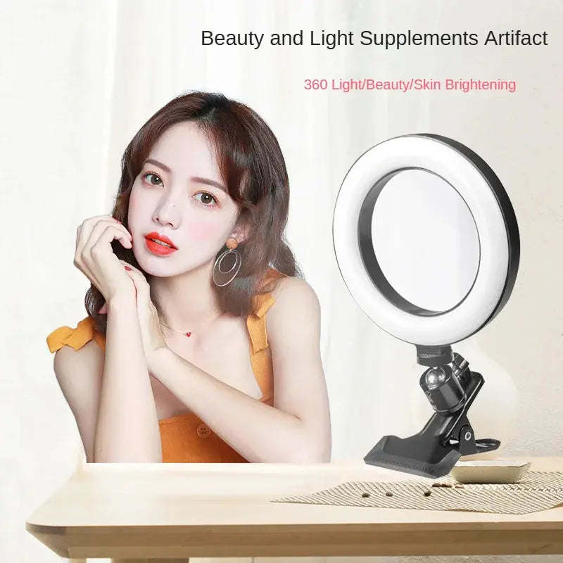Clip-on ring light lighting kit, phone selfie light, 3-stop webcam, photography accessories, auto projection, 6-inch fill light Deals 4 U  Streaming Equipment Deals 4 U