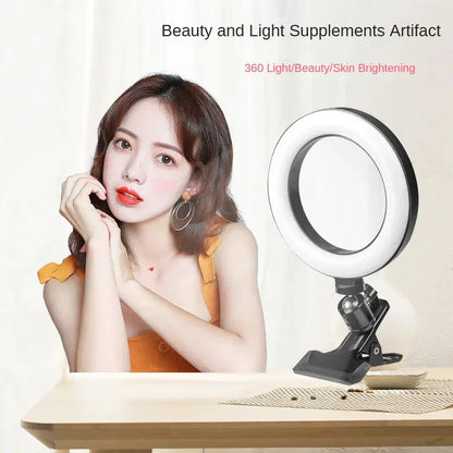 Clip-on ring light lighting kit, phone selfie light, 3-stop webcam, photography accessories, auto projection, 6-inch fill light Deals 4 U  Streaming Equipment Deals 4 U