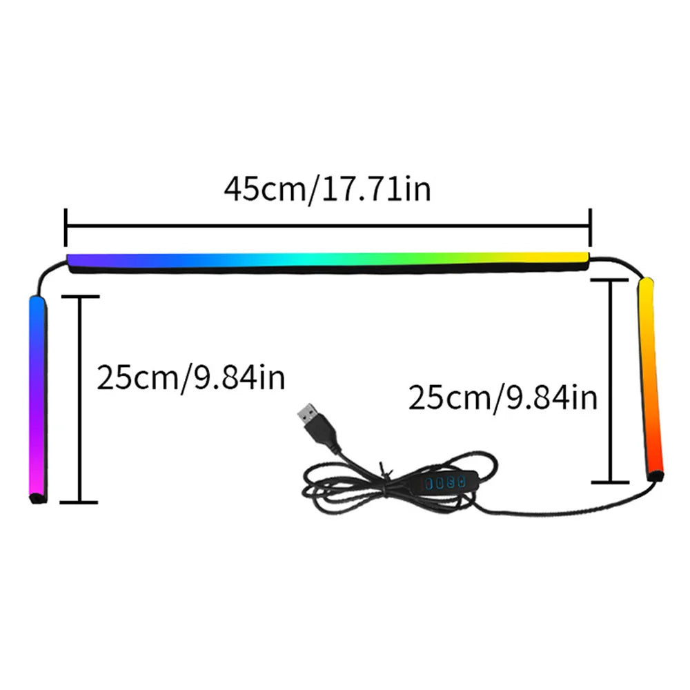 LED RGB Gaming Ambient Light Flexible Silicone Backlight Smart Desk Light Bar Eye Protection LED Lamp for Monitor Office Reading