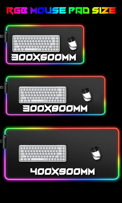 XXL RGB Gaming Mouse Pad New 3D Geometry Desk Mat HD Gamer Accessories Large LED Light Mousepads PC Computer Carpet with Backlit